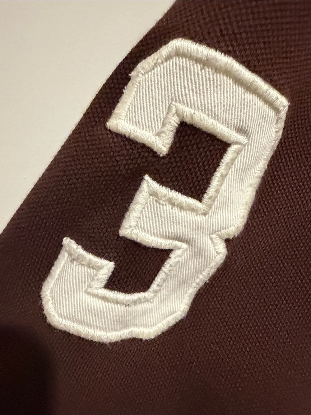 Polo by Ralph Lauren Long Sleeve Polo Shirt in Dark Brown with White Embroidery